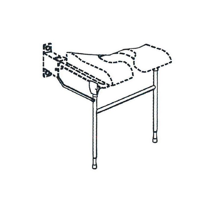 Handicare (Linido) LI2214001402 hulppootset voor douchezitting RVS gecoat wit