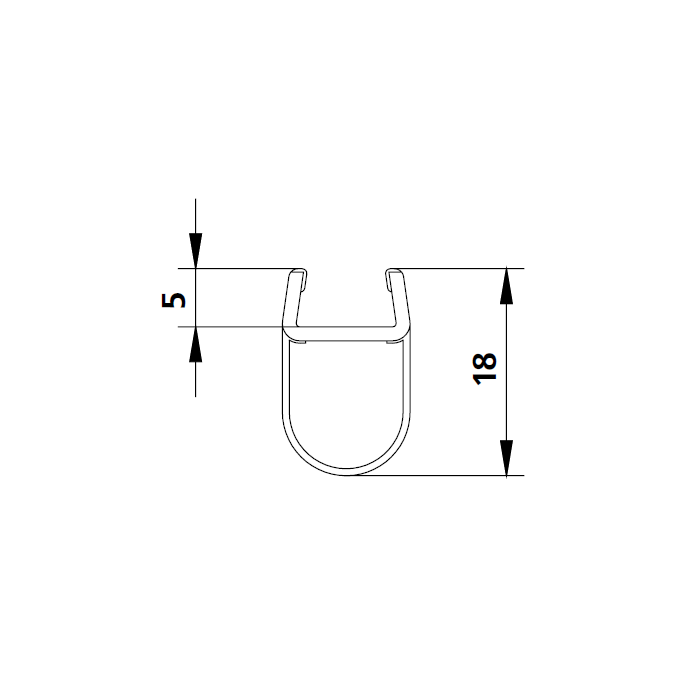 Kermi 6031695 glasafdichting verticaal 200cm