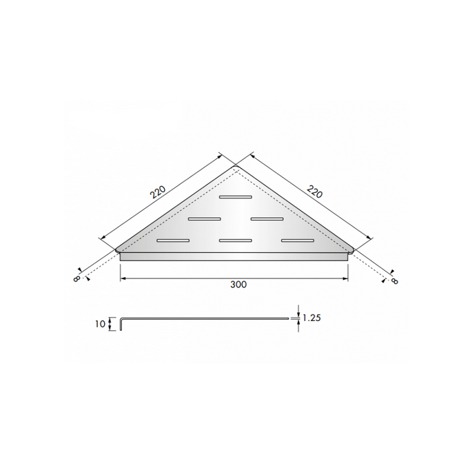 Looox corner shelf CORNER30 hoek planchet geborsteld edelstaal (OUTLET)