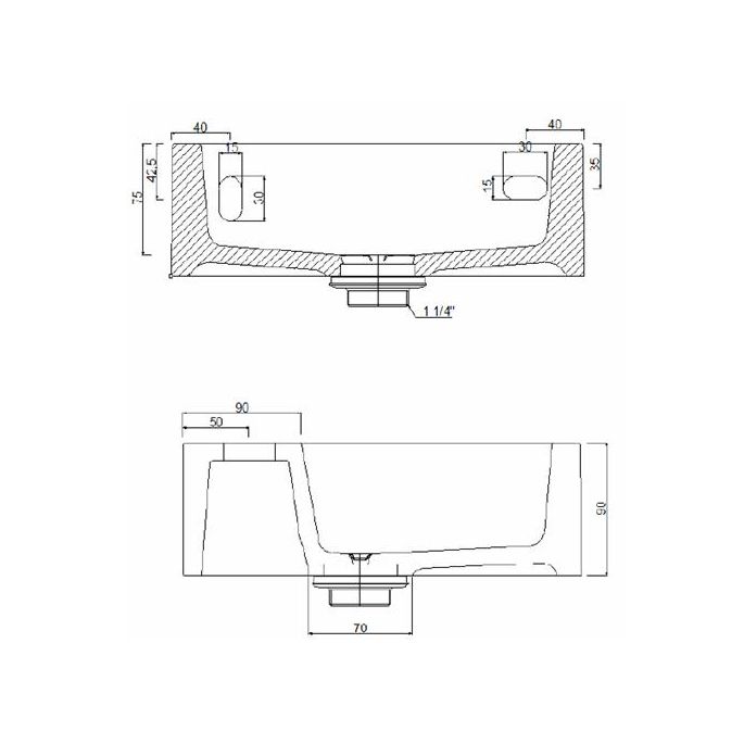 Clou Flush 1 CL0303011 keramiek fontein 28cm wit