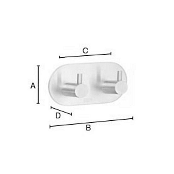 Smedbo Beslagsboden B1102 design haken dubbel geborsteld edelstaal