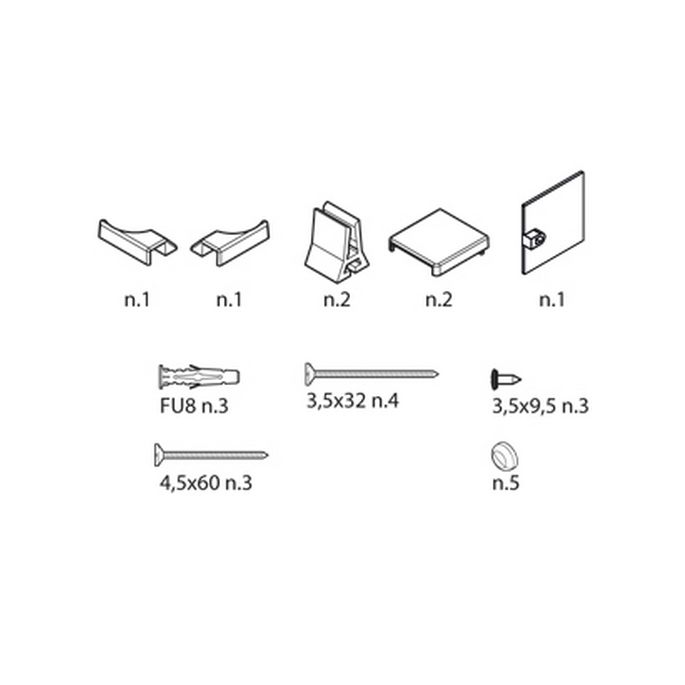 Novellini R01BN2A1-K montageset chroom