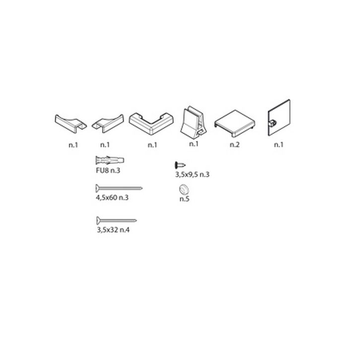 Novellini R01BNA01-D montageset wit 030/ chroom