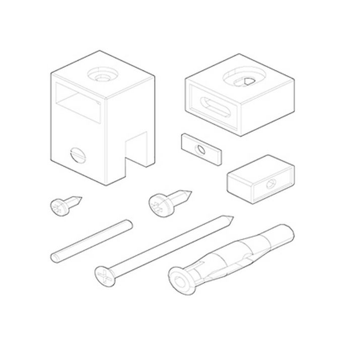 Novellini R801Y215T-K set onderdelen voor muursteun chroom
