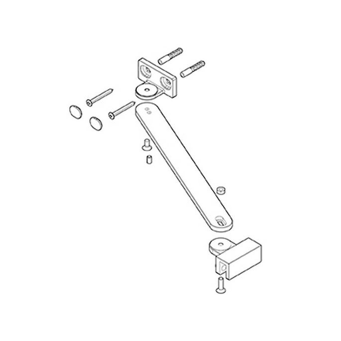 Novellini R80LOU350-H muursteun 350mm zwart