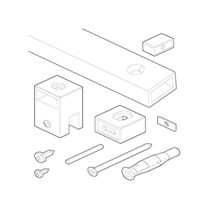 Novellini R80Y215T-D muursteun wit/ chroom