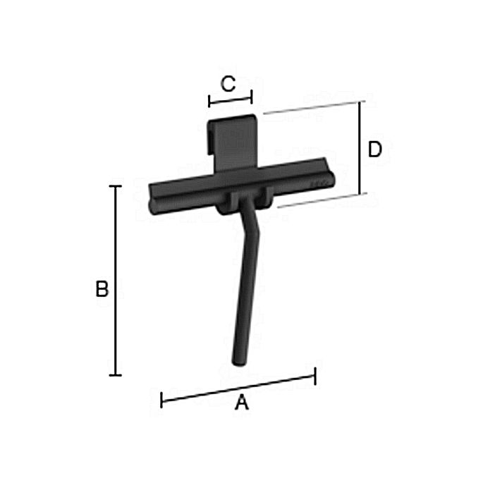 Smedbo Beslagsboden BB1310 douchewisser met houder mat zwart
