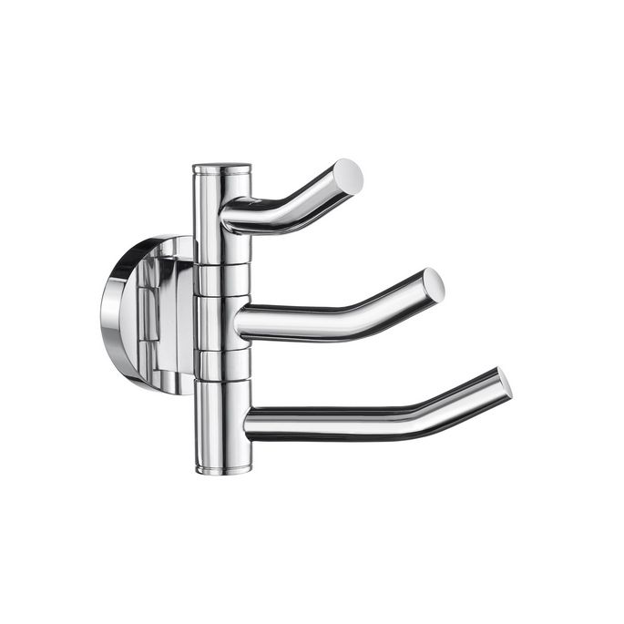 Smedbo Home HK327 3 voudige haak zwenkbaar chroom