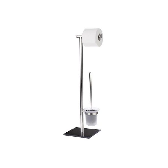 Wenko 20391100 Lima toiletstandaard (toiletborstelhouder + toiletrolhouder) RVS gesatineerd (OUTLET)