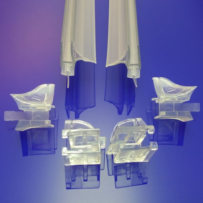 PDPlan Cristal C806 set lekstrippen 51.6cm inclusief 4 hoekjes voor kwartronde douche 80x80cm