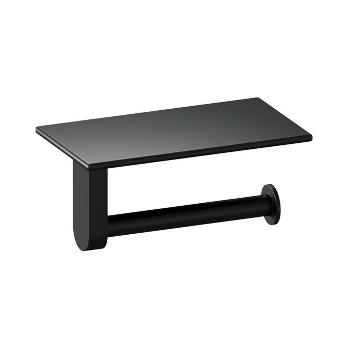 Brauer 5-S-223 toiletrolhouder met planchet mat zwart