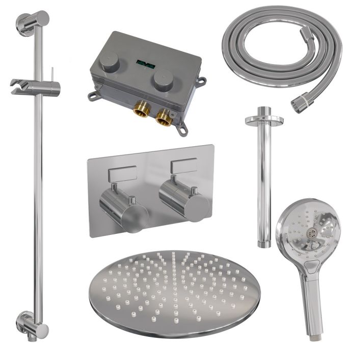 Brauer Edition 5-CE-183 thermostatische inbouw regendouche met drukknoppen SET 72 chroom