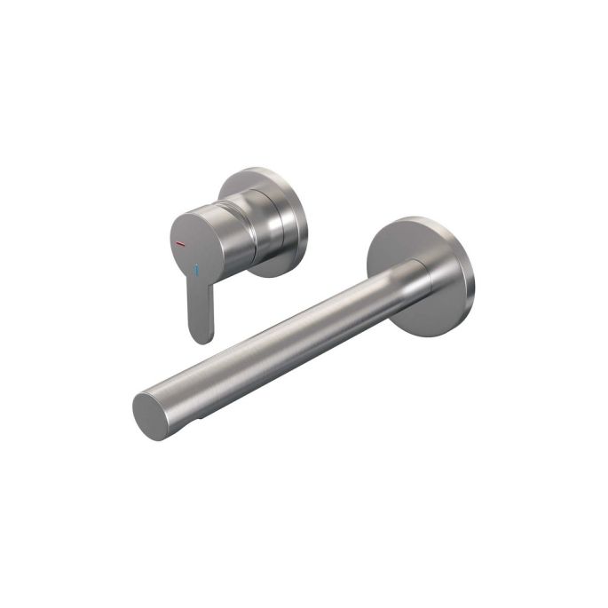 Brauer Edition 5-NG-083-S4-65 inbouw wastafelmengkraan met rechte uitloop en rozetten model D2 RVS geborsteld PVD