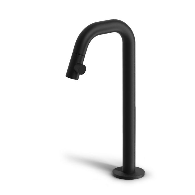 Clou Kaldur CL060500521R staande fonteinkraan met korte uitloop, hoge versie, mat zwart
