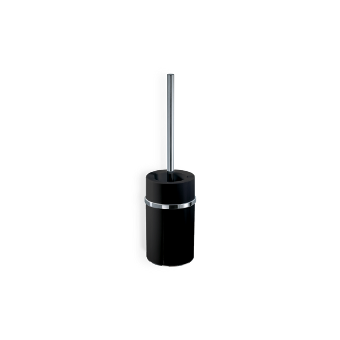 Decor Walther 0840561 DW 6103 toiletborstelgarnituur wand porselein zwart/ chroom