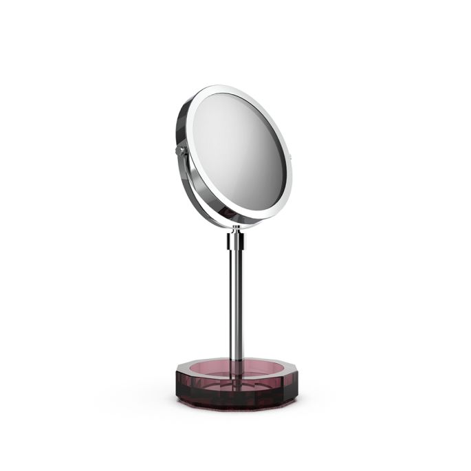 Decor Walther Crystal 0941797 KR KSA vergrootspiegel 1x en 5x rich burgundy crystal/ chroom