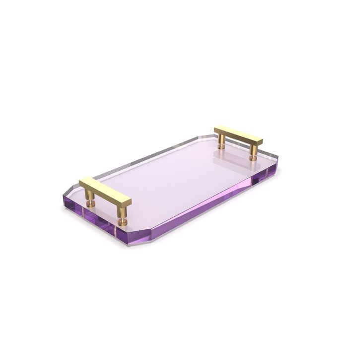 Decor Walther Crystal 0942680 KR TAB tray violet crystal/ mat goud