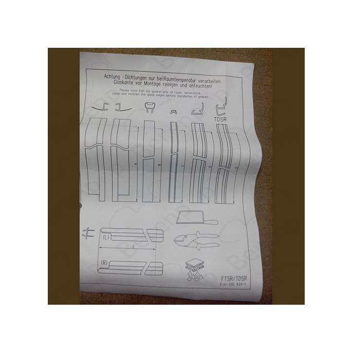 Koralle S320 S8L43190 ( L43190 ) ( 2537316 ) compleet strippenset voor draaideur in nis of met vaste wand