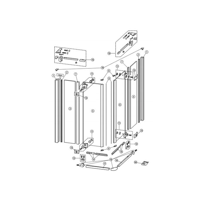 Huppe 1002, 054990 verticale afdichtingsstrip