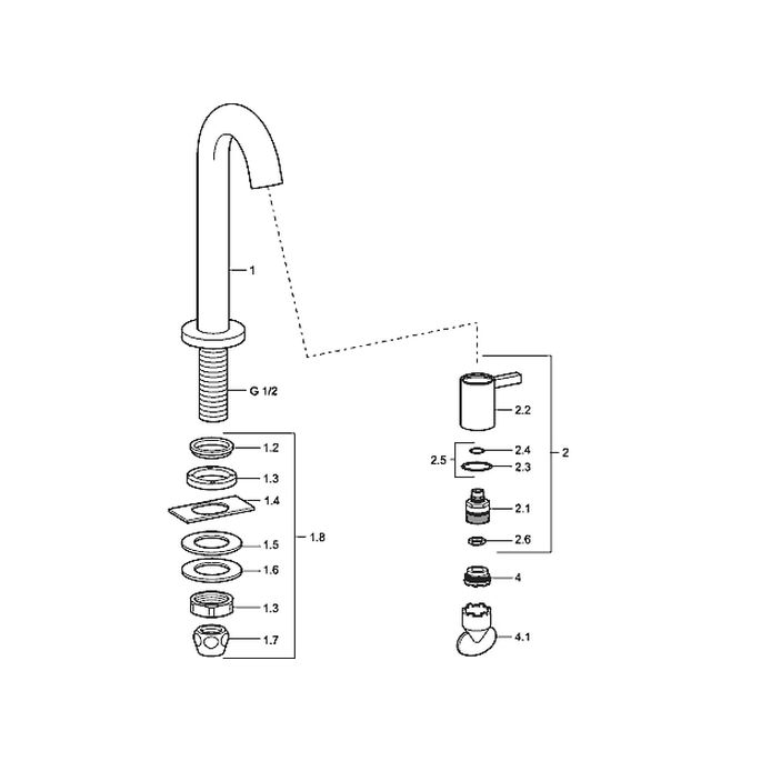 Hansa Nova Style 50918101 fonteinkraan staand chroom