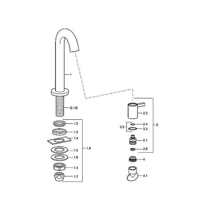 Hansa Nova Style 5093810196 fonteinkraan staand edelstaal