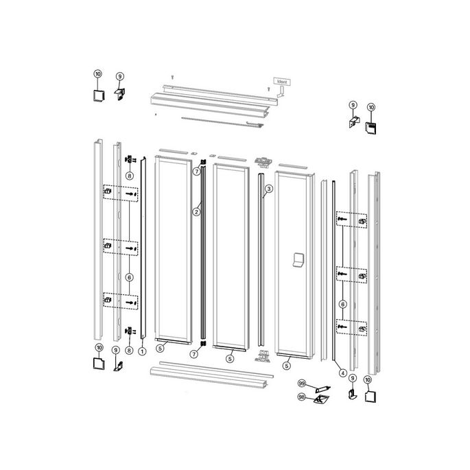 Huppe 2000, 030111 verticale afdichtingsstrip