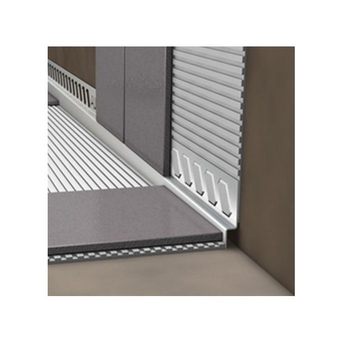 Blanke Aqua Keil Wand 840280B100R afsluitprofiel 2000x10x40mm rechts RVS geborsteld