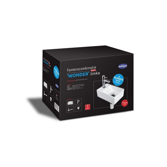 San4U 2500157 One Pack Wonder (links) fonteinset wit keramiek/ chroom