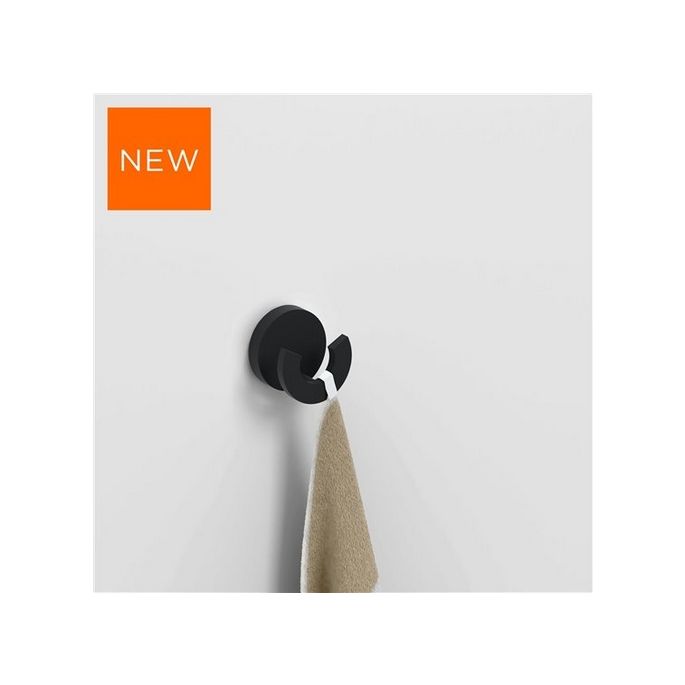 Clou Flat CL090206621 dubbele kledinghaak mat zwart