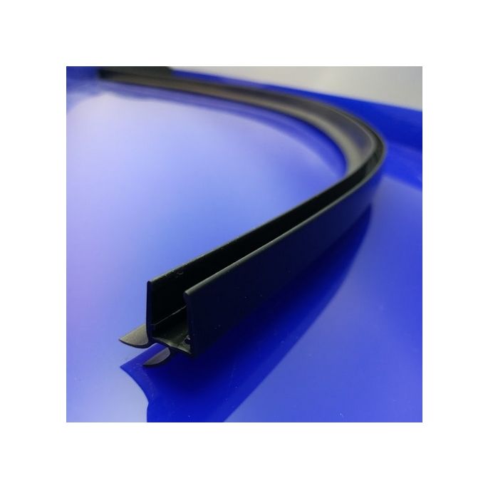Exa-Lent Universal DS691006 kwartrond zwart doucheprofiel 2 flapjes 100cm - 6mm