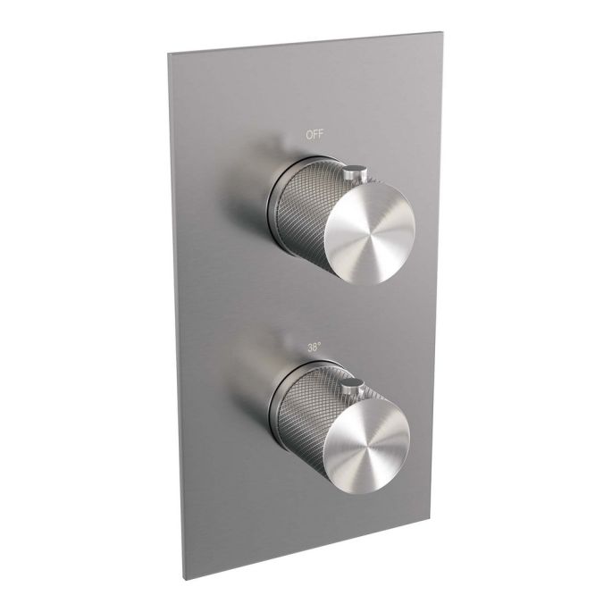 Brauer Carving 5-NG-134 thermostatische inbouw regendouche 3-weg omstelling SET 38 RVS geborsteld PVD