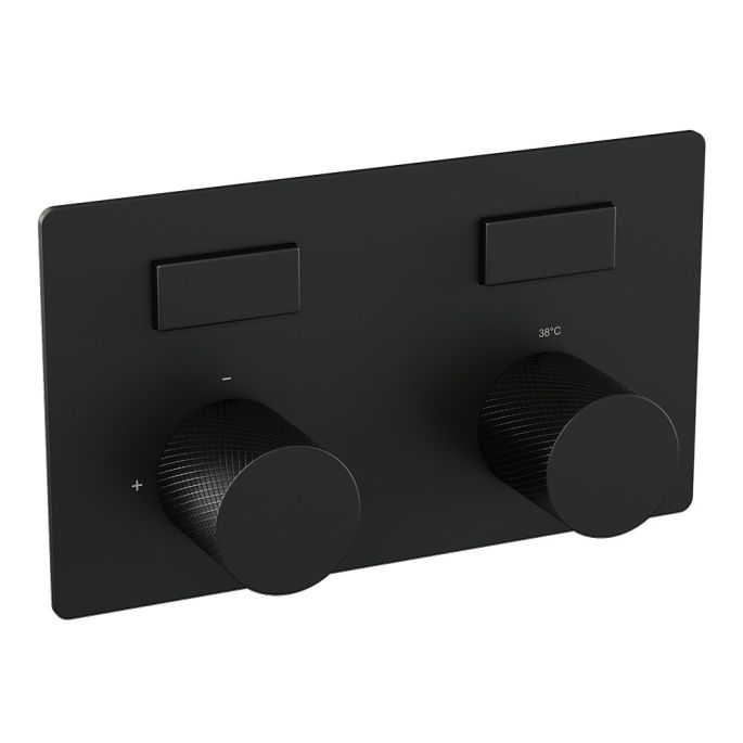 Brauer Carving 5-S-203 thermostatische inbouw regendouche met drukknoppen SET 68 mat zwart