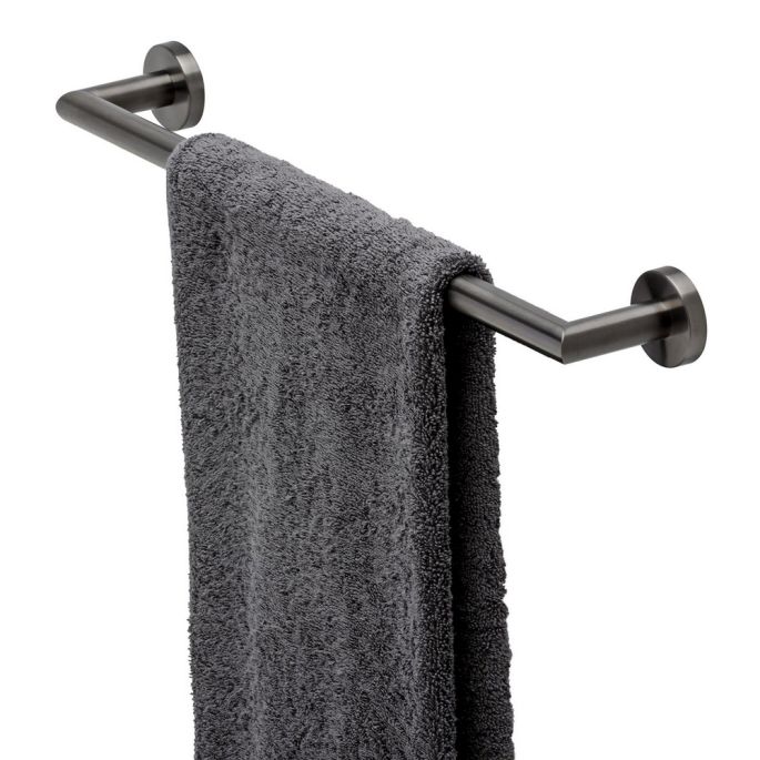 Geesa Nemox Brushed Metal Black 916507-09-45 wandhanddoekhouder 45cm zwart metaal geborsteld