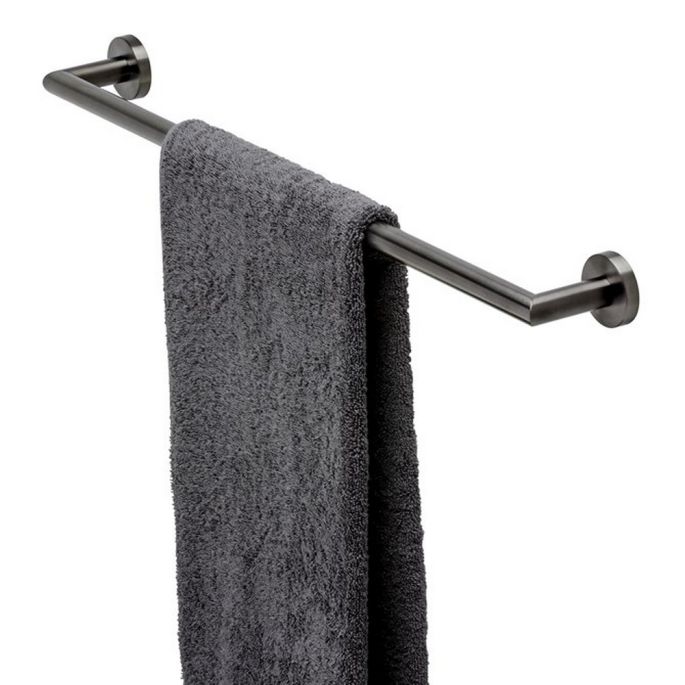 Geesa Nemox Brushed Metal Black 916507-09-60 wandhanddoekhouder 60cm zwart metaal geborsteld