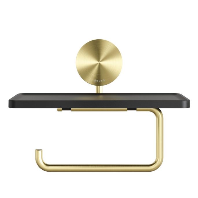 Geesa Opal Brushed Gold 917224-07 toiletrolhouder met planchet goud geborsteld
