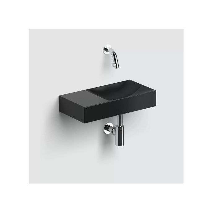 Clou Vale CL0330161L fontein 38x19cm zonder kraangat links mat zwart keramiek