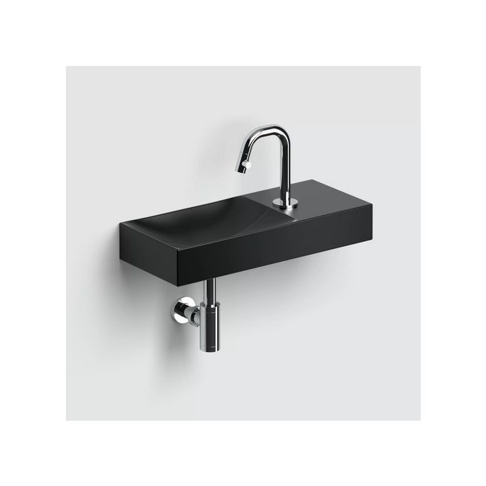 Clou Vale CL033016201R fontein 45x19cm met kraangat rechts mat zwart keramiek
