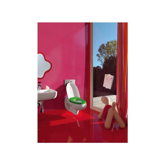 Laufen Florakids 8910300720001 toiletzitting met deksel wit/ groen *niet meer leverbaar*
