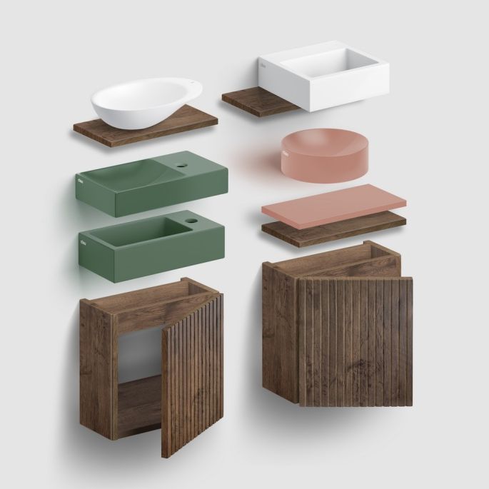 Clou Verti CL07106603640 bovenblad, t.b.v. fonteinonderkast, mat roze