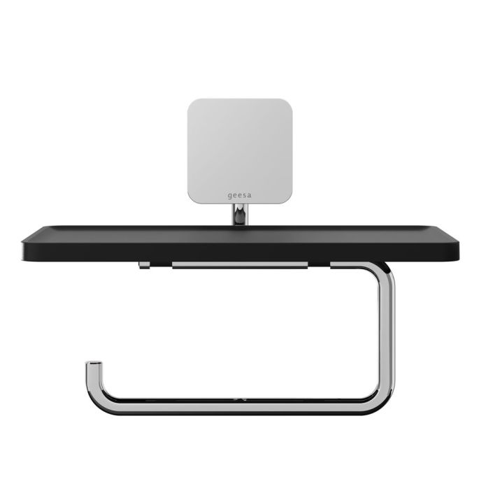 Geesa Topaz Chrome 917924-02-A toiletrolhouder met planchet chroom