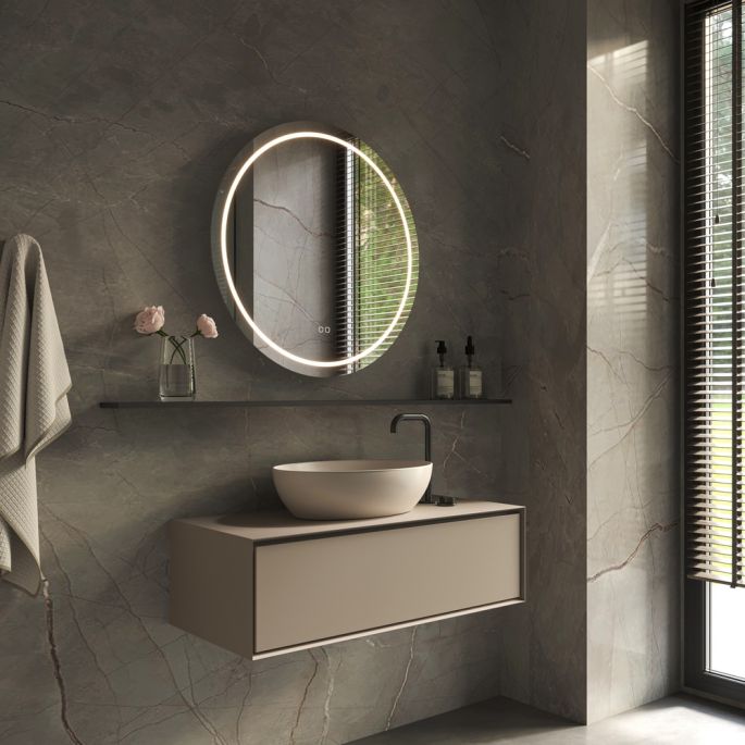 Phantom Mirrors Serie 002 002.60.60 ronde LED spiegel, 60 cm met directe en indirecte led rondom