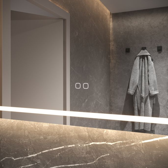 Phantom Mirrors Serie 005 005.120.70 ovaal rechte LED spiegel, 120x70 cm met directe en indirecte led rondom