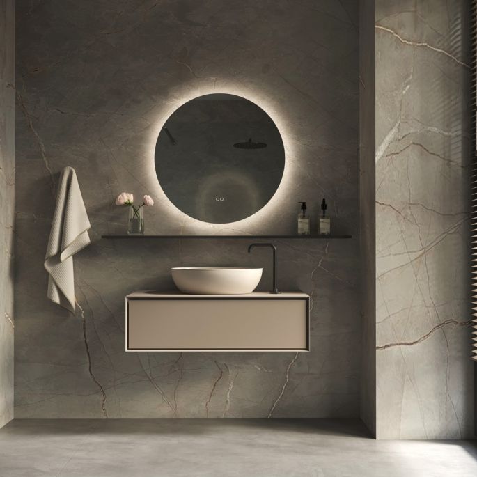 Phantom Mirrors Serie 002 002.100.100 ronde LED spiegel, 100 cm met directe en indirecte led rondom