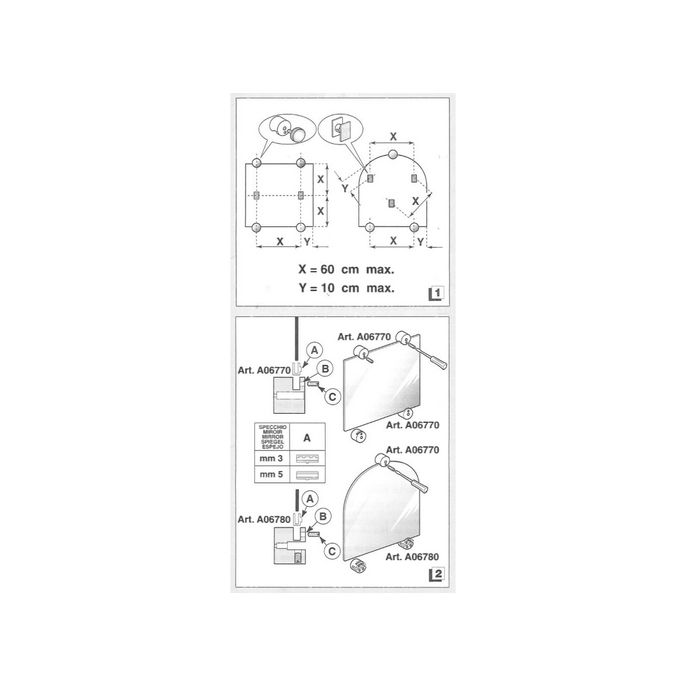 Inda Hotellerie A06770CR spiegelklem (OUTLET)