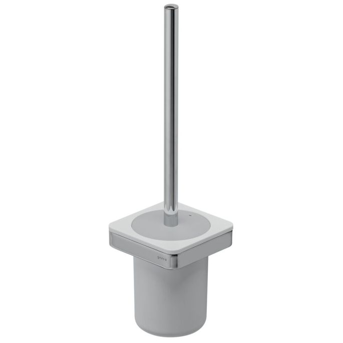 Geesa Frame 918811-02 toiletborstel met houder (witte borstelkop) chroom/ wit