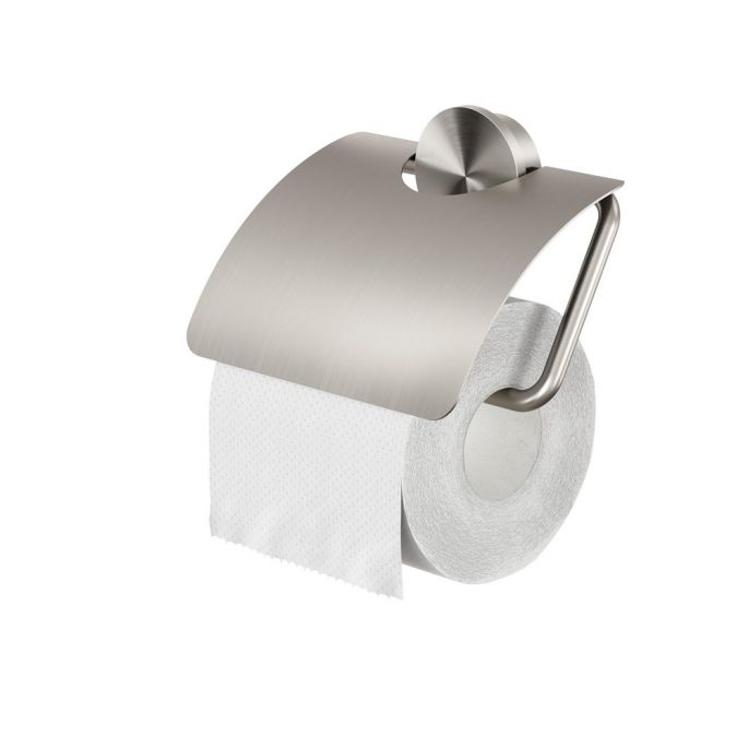 Geesa Opal Brushed Stainless Steel 917208-05 toiletrolhouder met klep RVS geborsteld