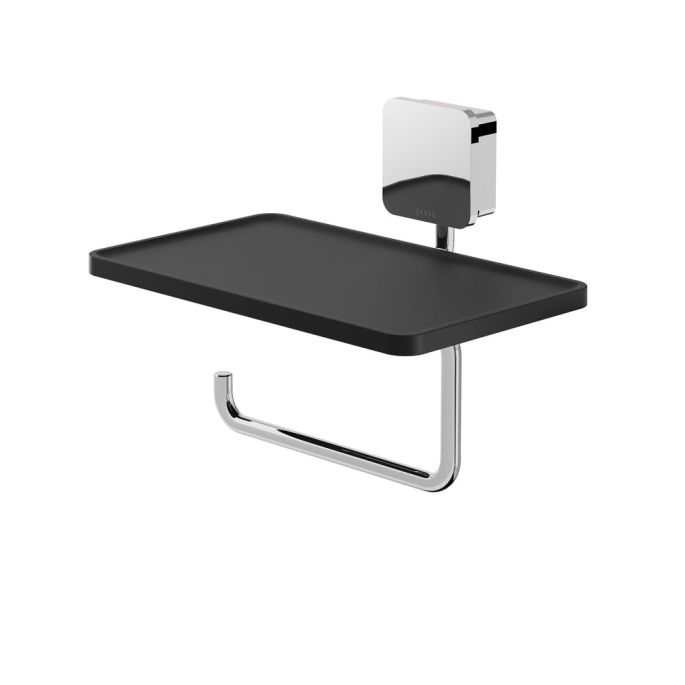 Geesa Topaz Chrome 917924-02-A toiletrolhouder met planchet chroom