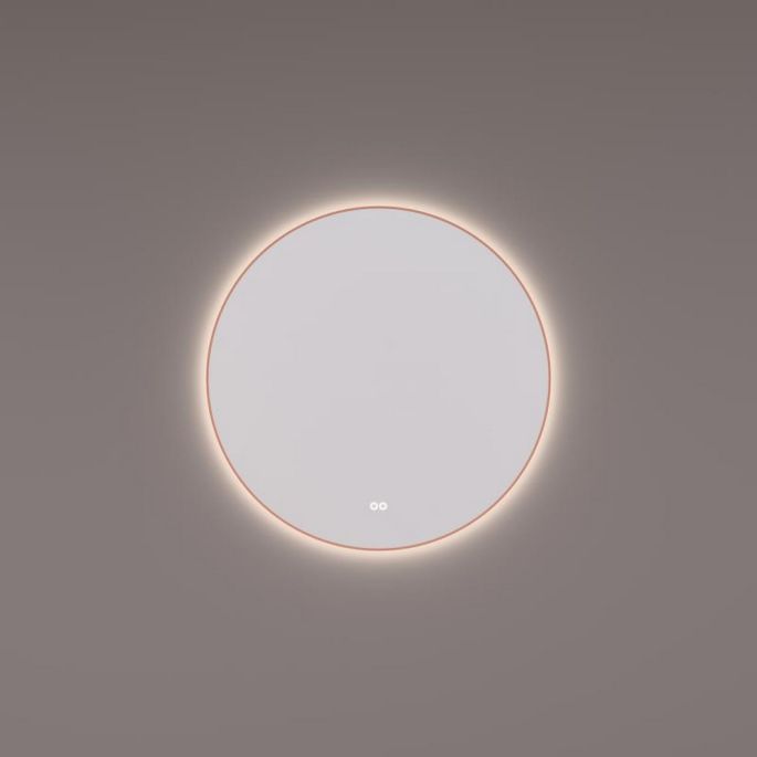 Hipp Design SPV 13515 KW KOP spiegel rond in koper PVD met indirecte LED verlichting rondom 100x3cm