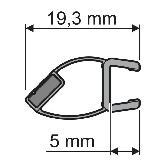 Huppe universeel 070064 magneetlijst voor deurvleugel rechts, 202,5cm / 6mm