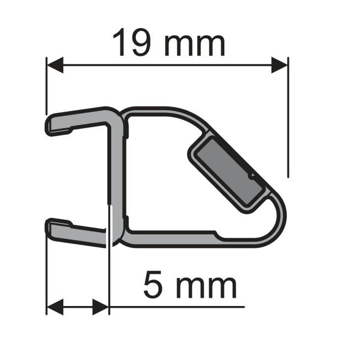 Huppe universeel 070066 magneetlijst voor deurvleugel links, 202,5cm / 8mm